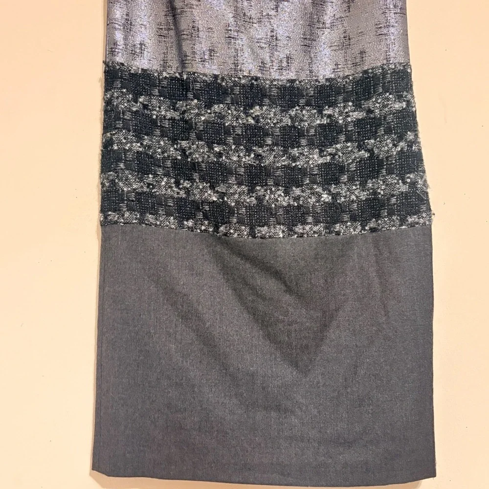 Tory‎ Burch 2008 Ready-to-Wear Runway Mixed Media Metallic Sheath Dress Size 6